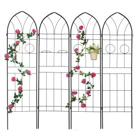 4 Pack Metal Garden Trellis 78.7x19.7 Rustproof For Climbing Plants Outdoor