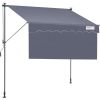VEVOR Manual Retractable Awning, 118" Outdoor Retractable Patio Awning Sunshade Shelter