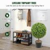 VEVOR 2x Artificial Boxwood Ball Ã˜40,6cm Garden Deco Boxwood in Flowerpot Ball Artificial Boxwood Ball Artificial Plant made of PE, Wood