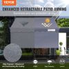 VEVOR Manual Retractable Awning, 118" Outdoor Retractable Patio Awning Sunshade Shelter