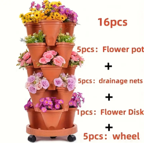 Flower Pot (Color: Brick color)