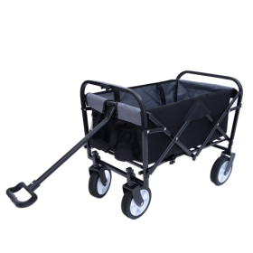 Minimeetall Strap Collapsible Foldable Wagon Cart With Strapping System, Beach Wagon , Utility Cart , Utility Wagon Grocery Cart For Camping Shop (Option: Black)