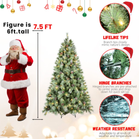 7.5ft PVC Hard Needle Mixed Tree Pine Cone 51pcs (Option: 75feet hard needle PV)