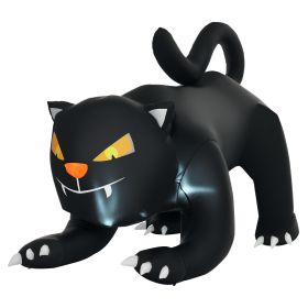 4Ft Tall Halloween Inflatable Black Cat Airblown Outdoor Yard Decoration Holiday Garden Decor (Color: Black)
