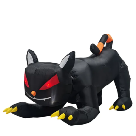 6.5 FT Halloween Inflatables Animated Black Cat With Shakable Head, Outdoor Decorations Blow Up Yard Decor With Built-in LEDs For Indoor Party Ga (Option: Default Title)