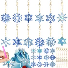 12 Packs Snowflake Rhinestones Painting Keychain Kits (Option: W13732748)