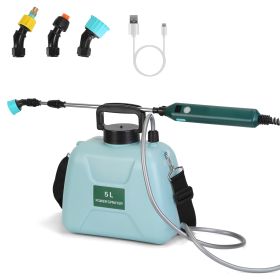 5L 1.32Gallon Battery Operated Water Sprayer Portable Garden Sprayer Electric Sprayer With Rechargeable Handle Telescopic Wand 3 Spray Nozzles Sh (Color: Blue)