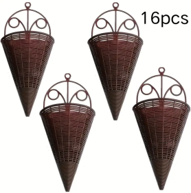 16-piece Wall-mounted Flower Pots (Option: 16PCS)