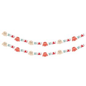 2 Pack Christmas Banner Paper Christmas Sign Garland Gingerbread Man Snowman Christmas Hanging Bunting Garland For Christmas Party Decorations Xm (Option: Sweater)