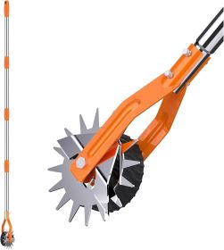 Wheel Rotary Edger, Sidewalk Manual Lawn Edger, Stainless Steel Handle, Adjustable Height -66.7Inch (Color: Orange)