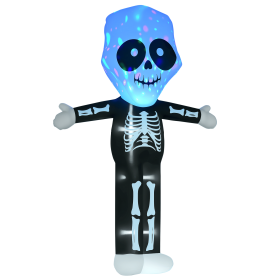 10ft Halloween Inflatable Skeleton Ghost Decoration, LED Lighted For Home Indoor Outdoor Garden Lawn Decoration Party Prop (Option: Black White)