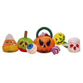 8FT Long Halloween Inflatables Pumpkins Eyeball Candy Outdoor Decorations, Blow Up Yard Decoration With Built-in LEDs Lighted For Lawn Garden Out (Option: Inflatable Pumpkin Ghost)