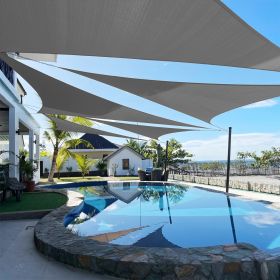 Artpuch Custom Size Dark Grey Sun Shade Sail Triangle Canopy 185 GSM Durable Fabric UV Block Awning for Outdoor Patio Garden Backyard (Customized Avai (Color: DARK GREY, size: 23X31X31)