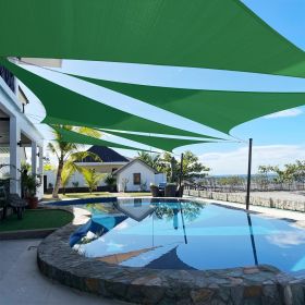 Artpuch Custom Size Dark Green Sun Shade Sail Triangle Canopy 185 GSM Durable Fabric UV Block Awning for Outdoor Patio Garden Backyard (Customized Ava (Color: Dark Green, size: 20x24x31.2)