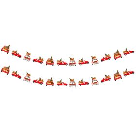 2 Pack Christmas Banner Paper Christmas Sign Garland Gingerbread Man Snowman Christmas Hanging Bunting Garland For Christmas Party Decorations Xm (Option: Car)